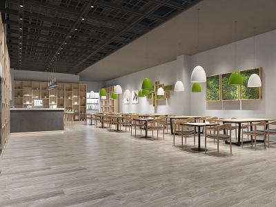 现代公司餐厅茶水间模型3d模型
