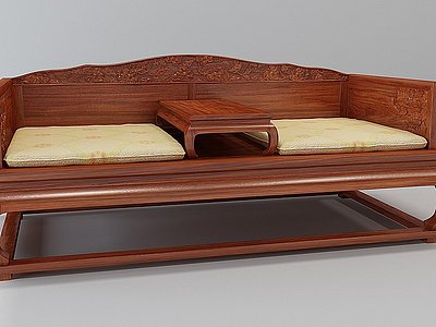 3d中式沙发罗汉床模型