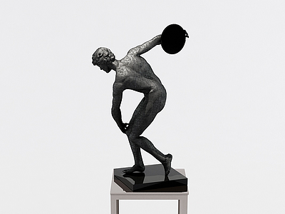 简欧运动人雕塑大卫石膏像模型3d模型