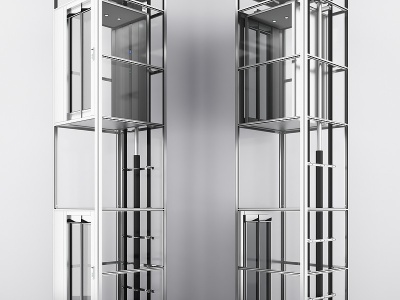 3d现代商场观光电梯升降电梯模型