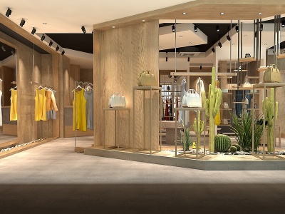 3d日式工业风日式风格服装店模型