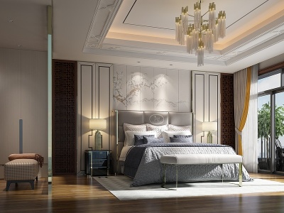 新中式卧室衣柜模型3d模型