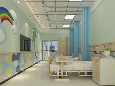 现代医院儿童病房模型3d模型