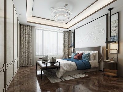 新中式卧室吊灯模型3d模型