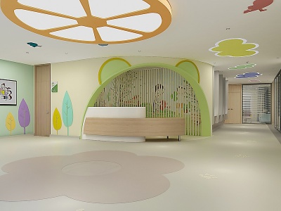 3d现代儿童医院模型