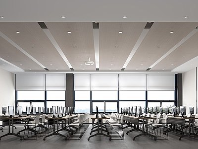 3d现代会议室培训室模型