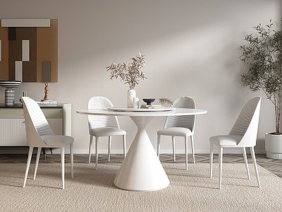 北欧餐桌椅组合模型