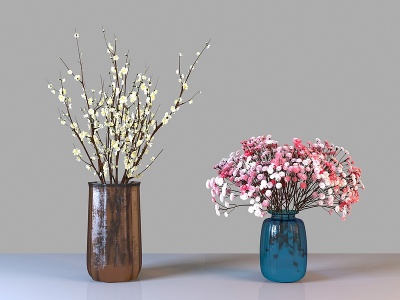 3d现代花瓶盆栽装饰品模型
