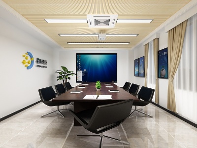 3d现代小会议室办公室模型
