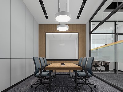 3d现代办公室会议室经理室模型