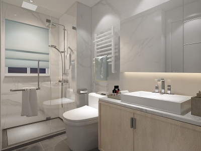 3d现代浴室柜暖气浴霸模型