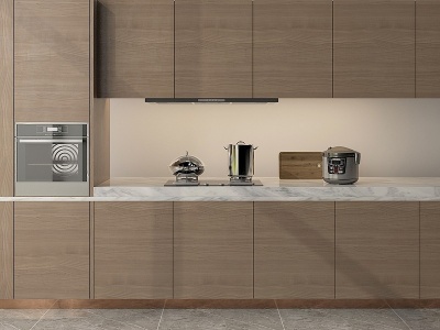 现代北欧轻奢厨房橱柜模型3d模型