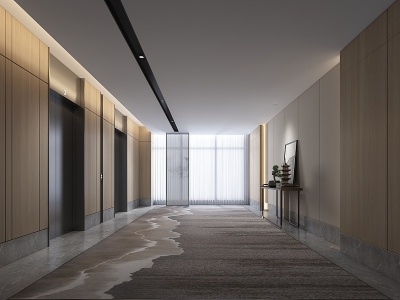 3d现代酒店电梯间模型