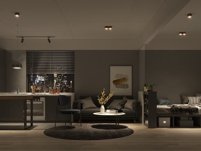3d现代公寓现代客厅模型