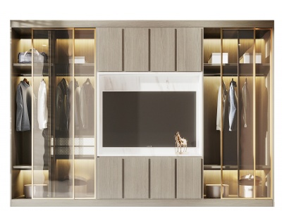 现代衣柜衣橱衣服模型3d模型