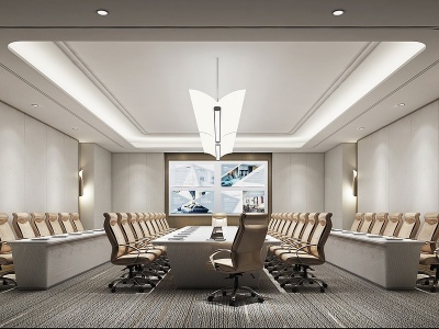 现代会议室吊灯壁灯模型3d模型