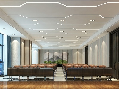现代大型会议室模型3d模型