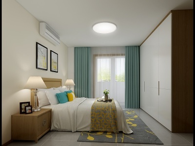 现代客厅现代卧室模型3d模型
