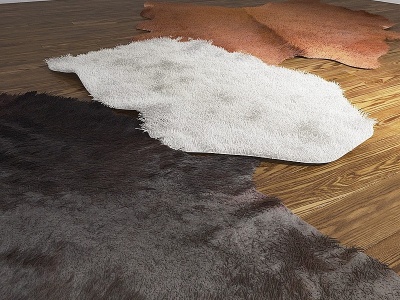 3d现代抽象图案地毯组合模型