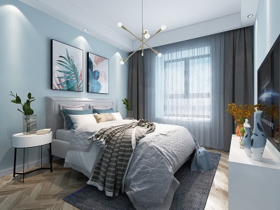 现代卧室现代床具模型3d模型