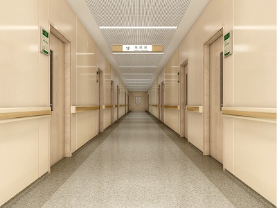 3d现代医院挂号区模型