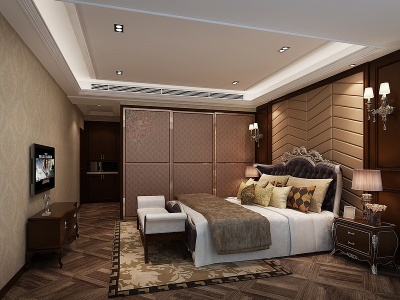欧式古典卧室模型3d模型