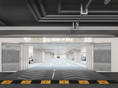 3d现代室内停车场模型