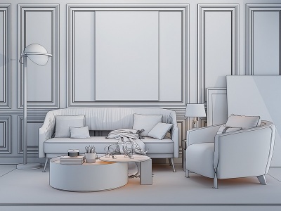 3d现代沙发单人沙发模型