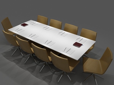 现代会议桌办公桌模型3d模型
