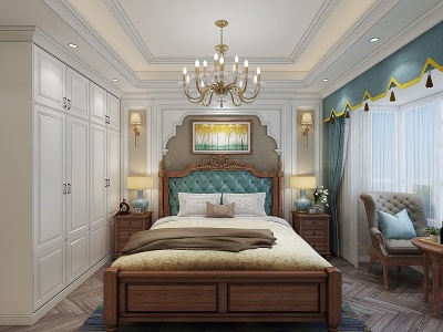 法式卧室客房模型3d模型