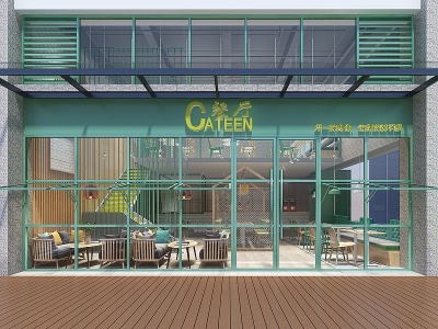 3d港式茶餐厅咖啡厅餐模型