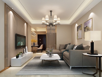 现代轻奢客厅沙发模型3d模型