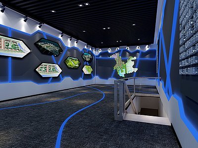 3d现代科幻展厅模型