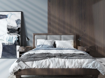 北欧卧室装饰画台灯模型3d模型