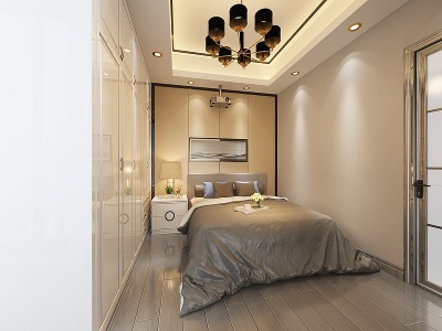 3d现代卧室书房模型