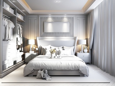 后现代奢华卧室模型3d模型