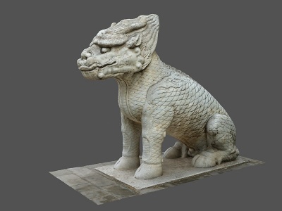 3d中式石像雕塑模型