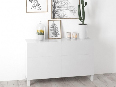 3d现代装饰柜挂画植物组合模型