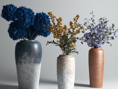 3d现代花瓶摆件陶罐花艺盆模型