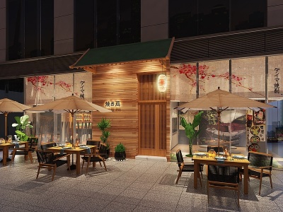 日式餐厅日式家具窗帘模型3d模型