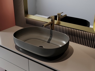 3d现代烤漆浴室柜模型