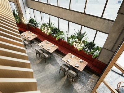 3d现代早餐厅餐厅咖啡厅模型