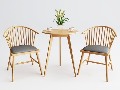 3d现代北欧餐桌椅模型