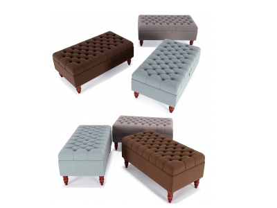 美式沙发凳模型3d模型