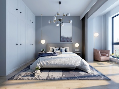 3d北欧卧室现代卧室模型