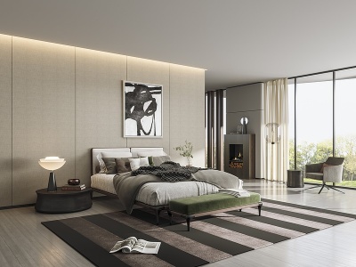 3d意大利现代家居卧室模型