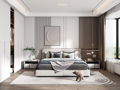 现代家居卧室房间模型3d模型