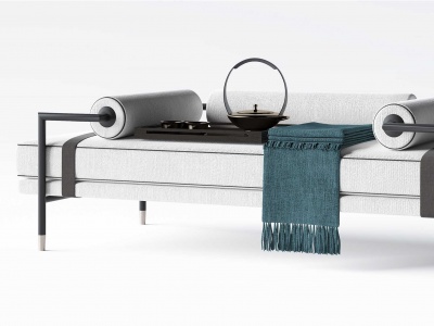 新中式长凳床尾凳模型3d模型