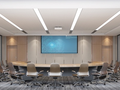 3d现代标准会议室模型