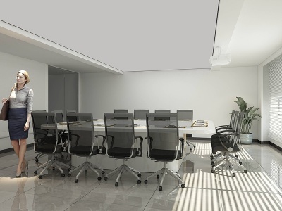 现代会议室模型3d模型